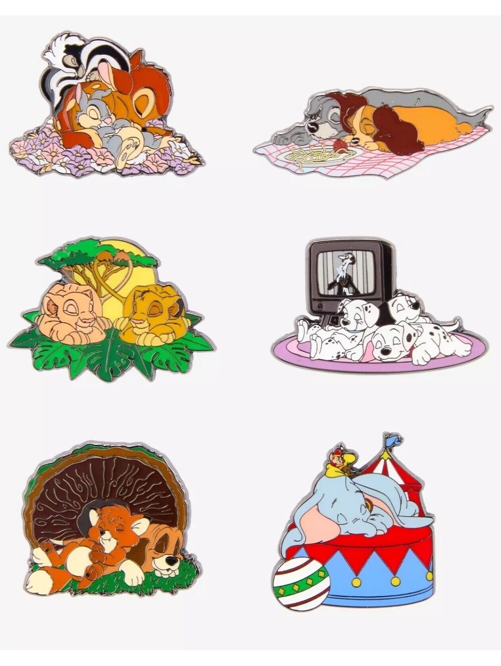 Loungefly Disney Sleeping Animals Blind Box Enamel Pin -- set of 6